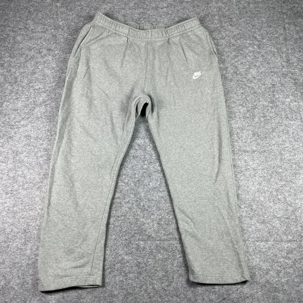 Nike Sweatpants Mens XL Gray Sportswear Club Fleece Open Hem BV2707-063
